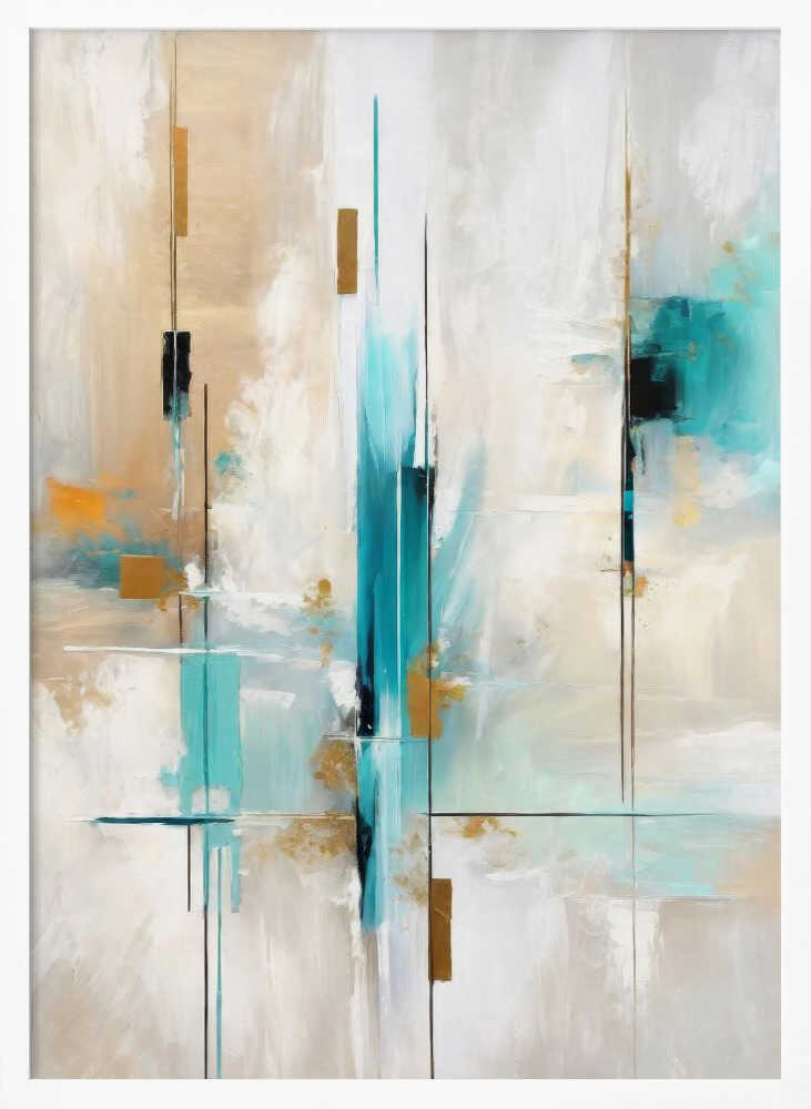 Wall art Echoes of Aqua and Gold