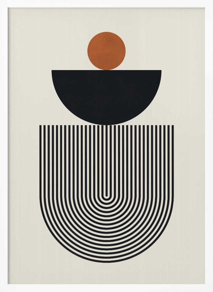Wall art Geometric Shapes with a Black Semicircle