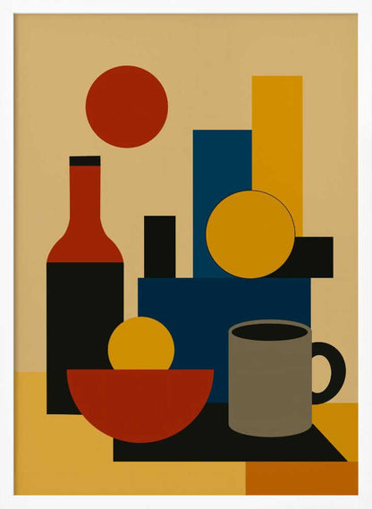 Wall art Geometric Still Life with Bottle 02