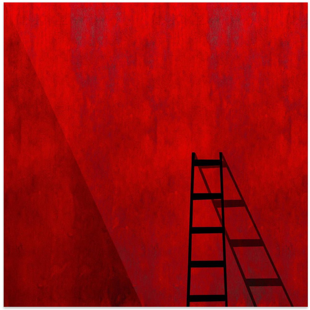  The red wall Wall Artwork In White Floating Frame