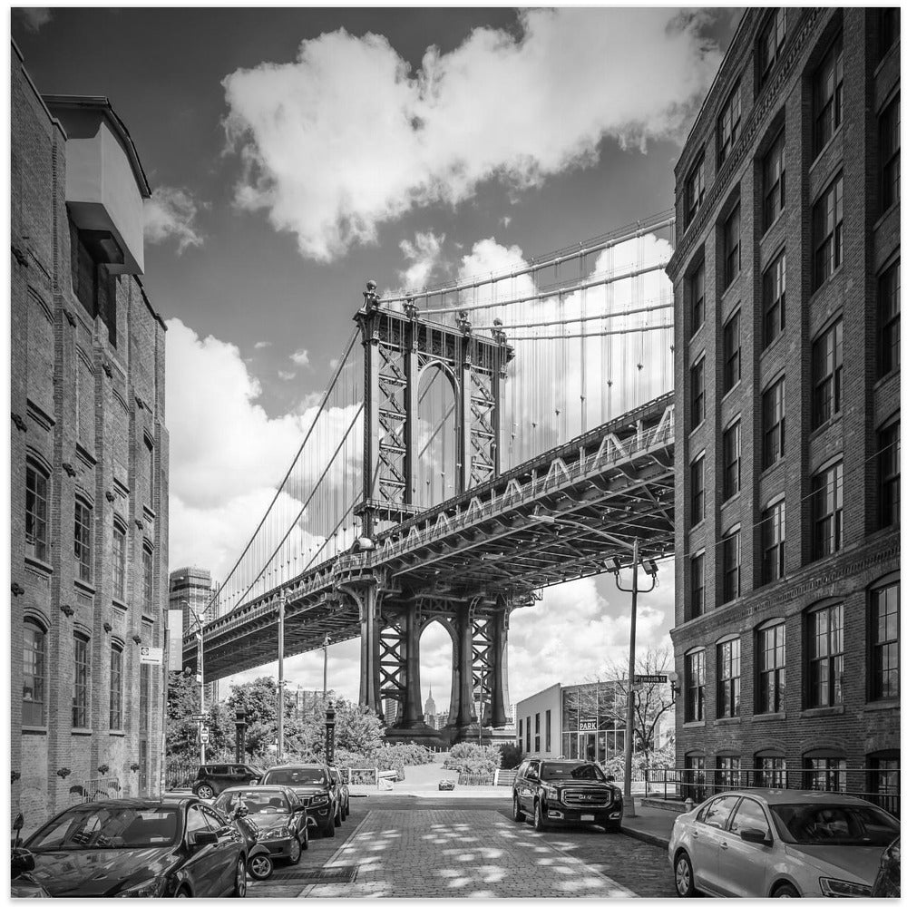 NYC Manhattan Bridge Wall Artwork In White Floating Frame