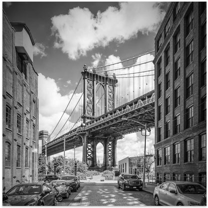  NYC Manhattan Bridge Wall Artwork In White Floating Frame