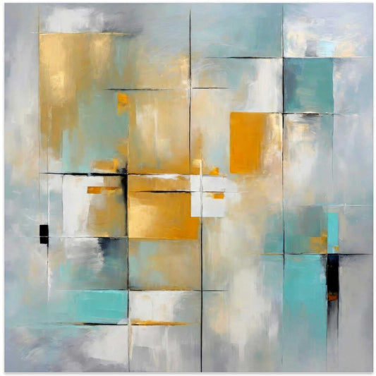 Wall art Golden Grids Abstract