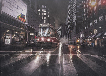  Street Stories - Toronto Wall Artwork In Black Floating Frame