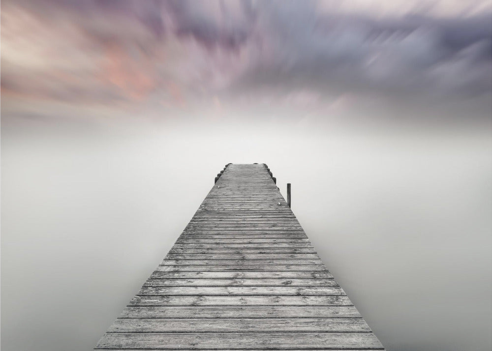 Quay Pier in Fog Wall Artwork Gallery Wrapped (Ready to Hang)