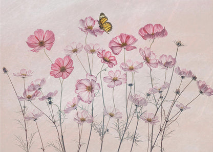  Cosmos and Butterfly Wall Artwork In Black Floating Frame
