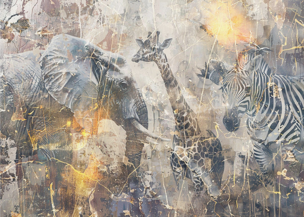 African Art Illustration Wallart 114 Wall Artwork Gallery Wrapped (Ready to Hang)