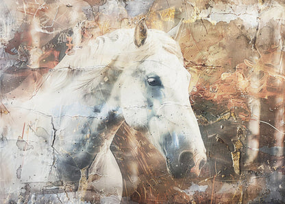  Horse Animal Vintage Art Illustration Wallart 05 Wall Artwork In Black Floating Frame