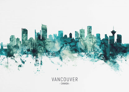 Wall art Vancouver Canada Skyline-48X36inches-Gallery Wrapped (Ready to Hang)