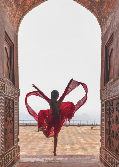 Taj Mahal's Heart- Wall Artwork In Black Floating Frame