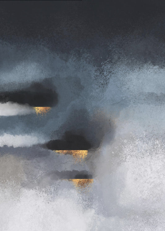 Cloudburst Wall Artwork In Black Floating Frame