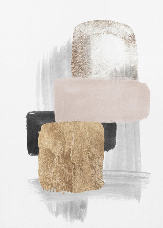 Brush Strokes-5 Wall Artwork In Black Floating Frame