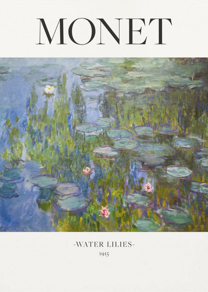  Water Lilies 1915 Monet Wall Artwork In Black Floating Frame