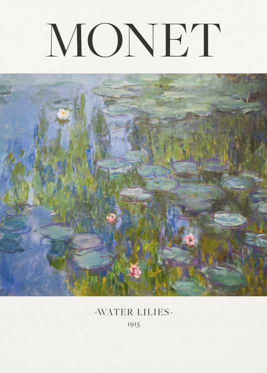  Water Lilies 1915 Monet Wall Artwork In Black Floating Frame