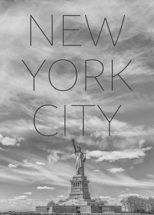 Wall art NYC Statue of Liberty | Text &amp; Skyline