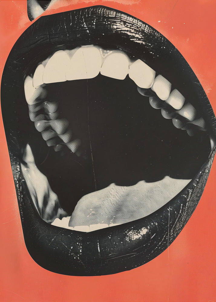  The Mouth Wall Artwork In Black Floating Frame