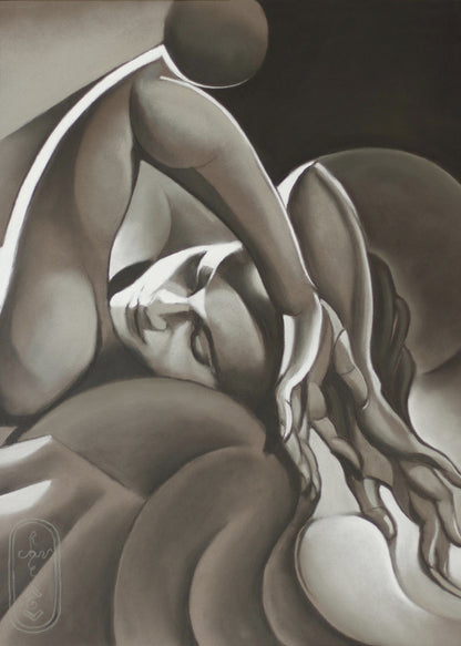  Flow of Life - 18-07-24 Wall Artwork In Black Floating Frame