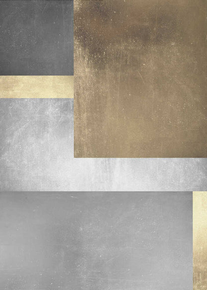 Wall art Gold and silver textures 3