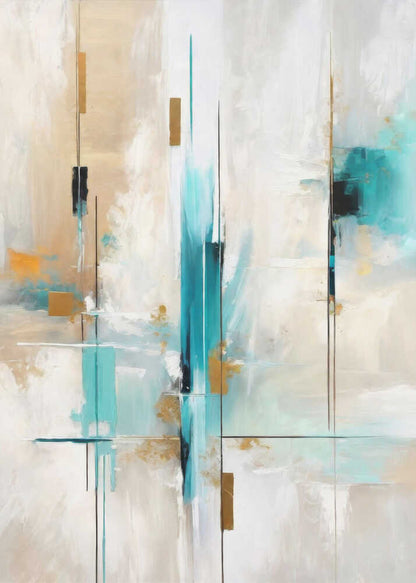 Wall art Echoes of Aqua and Gold