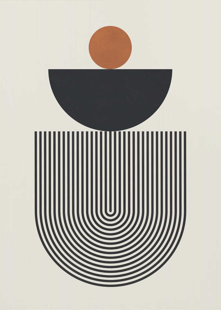 Wall art Geometric Shapes with a Black Semicircle