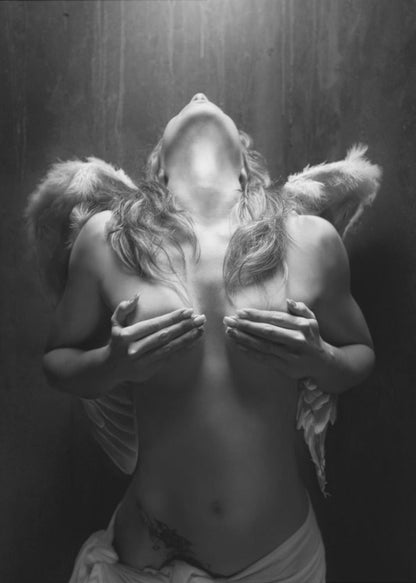  Fallen angel Wall Artwork In Black Floating Frame