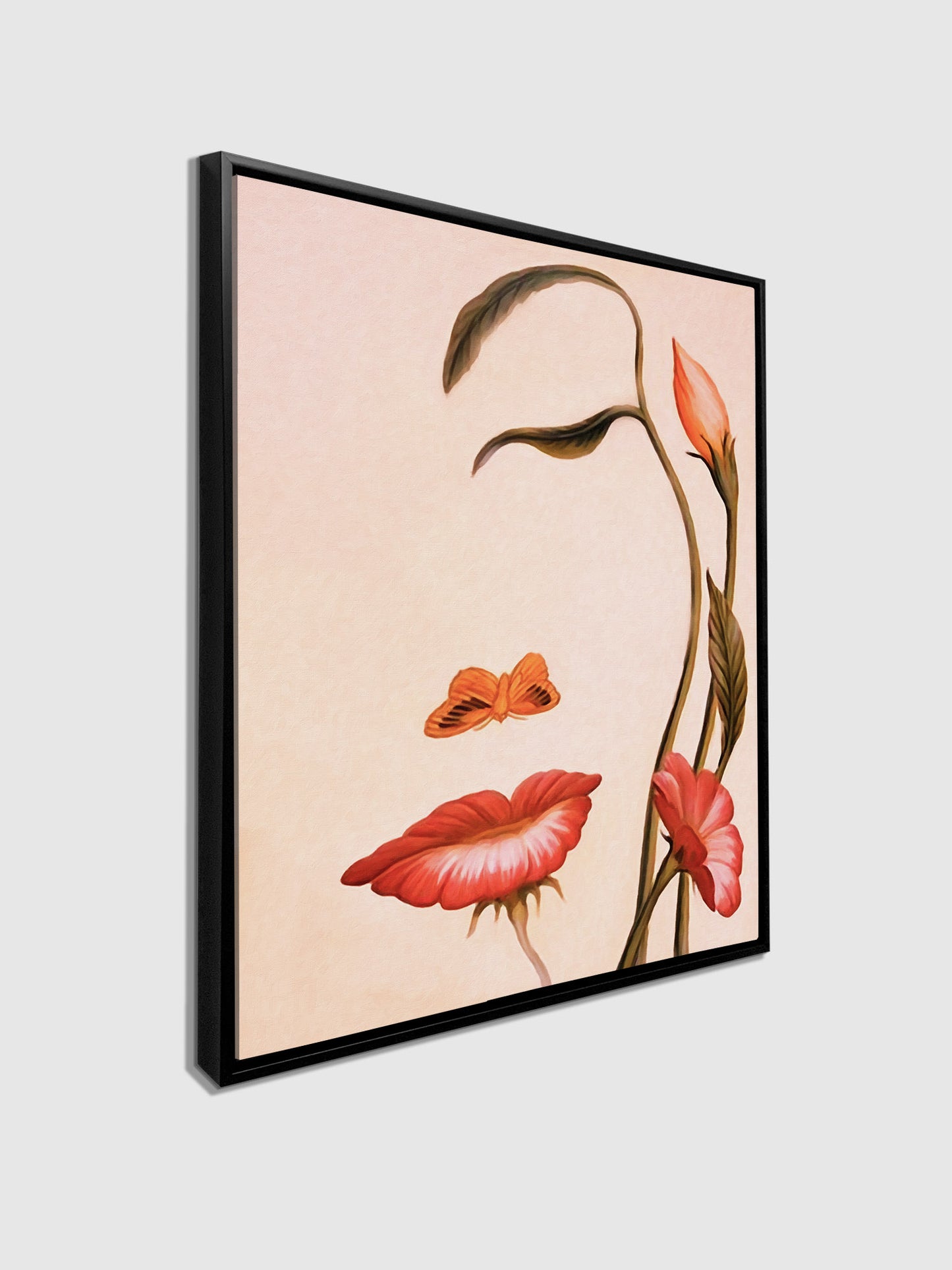 Abstract Flower Face- Fine Art Canvas- Gold varnish