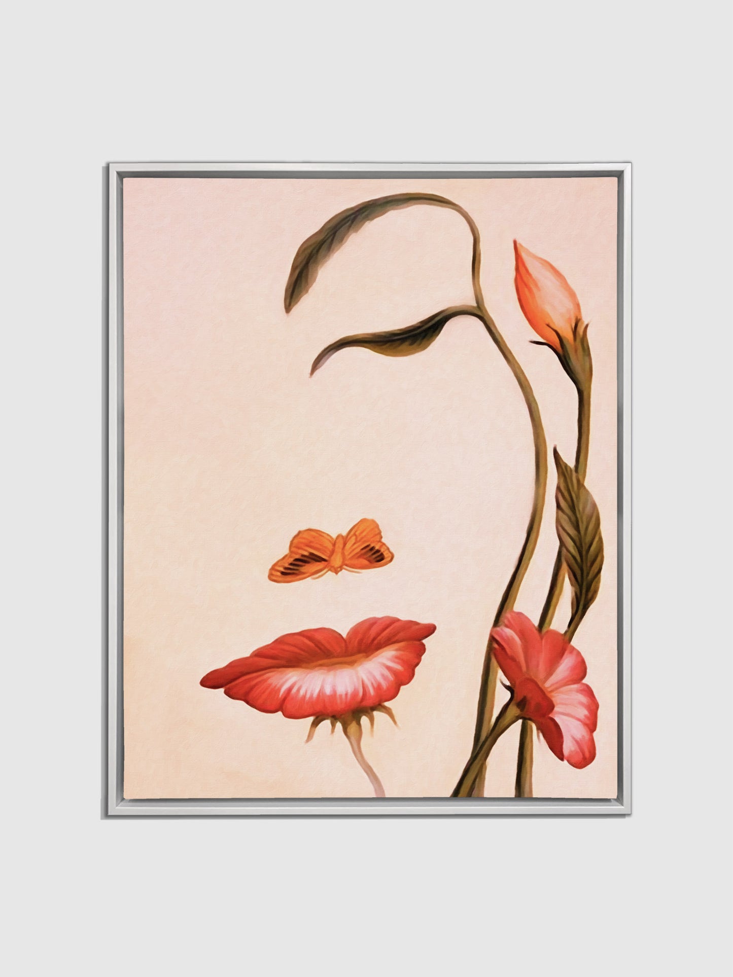 Abstract Flower Face- Fine Art Canvas- Gold varnish