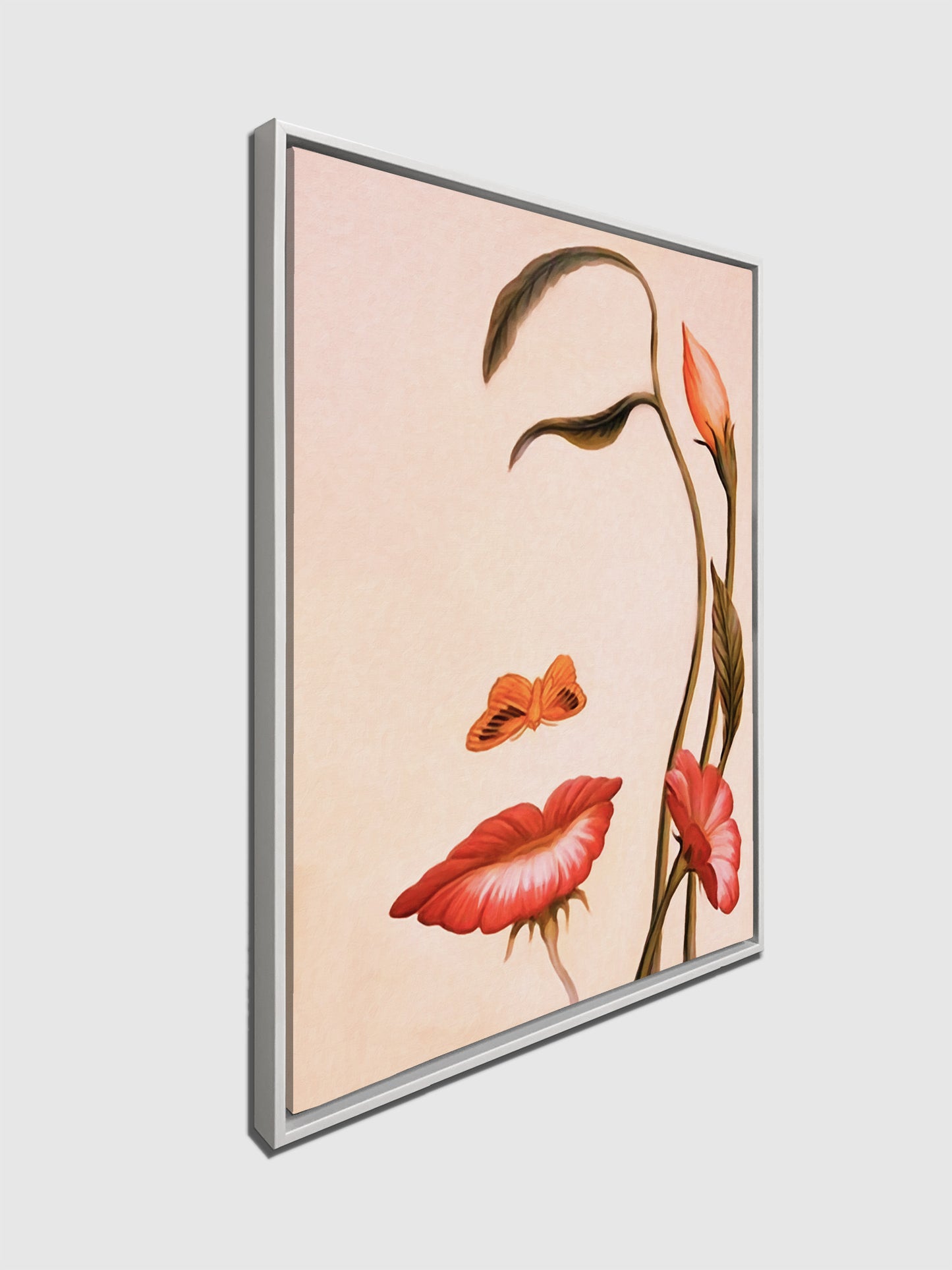 Abstract Flower Face- Fine Art Canvas- Gold varnish