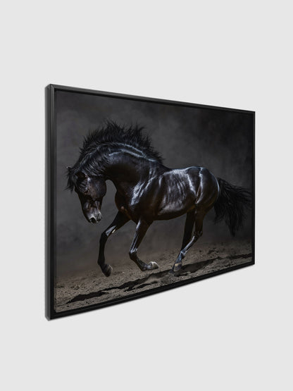 Black Majestic Horse - Wildlife Canvas Art - Diamond varnish