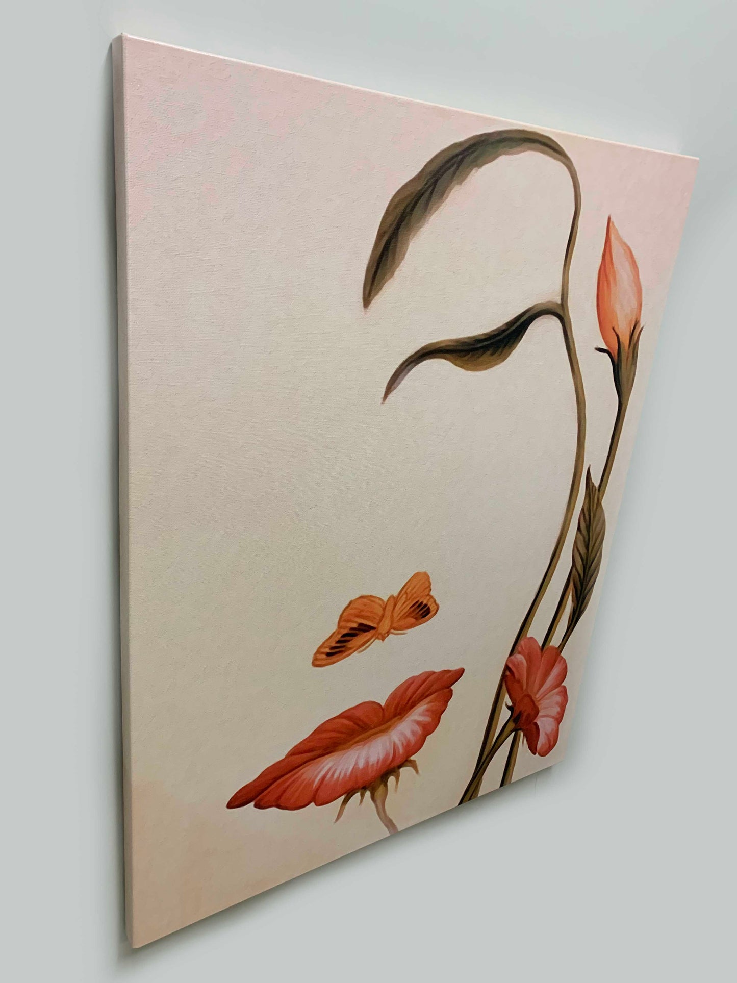 Abstract Flower Face- Fine Art Canvas- Gold varnish